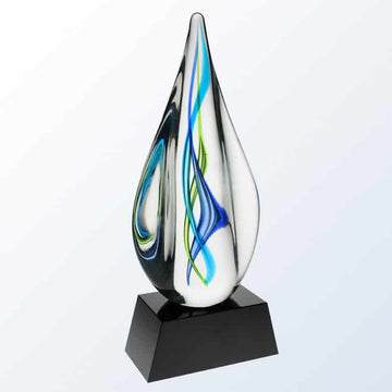 art glass, art glass crystal awards, custom crystal awards, custom awards, abstract awards